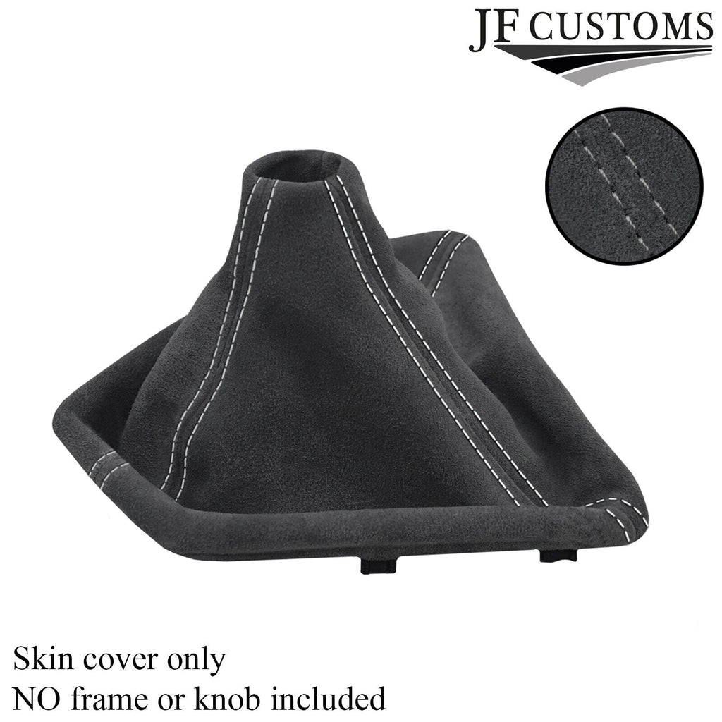 WHITE STITCH GREY SUEDE GEAR GAITER FOR BMW 1 SERIES F20 F21 2011-2017