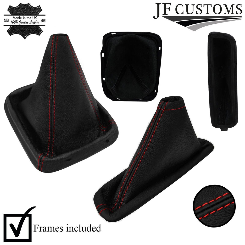 RED STITCH LEATHER GEAR & HANDBRAKE+PLASTIC FRAMES FOR NISSAN FRONTIER 05-21
