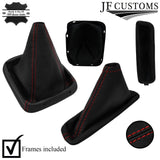 RED STITCH LEATHER GEAR & HANDBRAKE+PLASTIC FRAMES FOR NISSAN FRONTIER 05-21