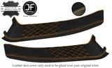YELLOW DIAMOND STITCH 2X DOOR SILL LEATHER+LUXE SUEDE COVER FOR LOTUS ELISE S3
