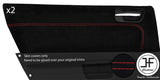 RED STITCH 2X REAR DOOR CARD TRIM SUEDE COVERS FOR CHRYSLER 300C 2005-2011