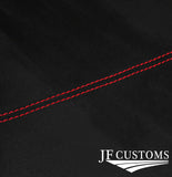 RED STITCH MANUAL SUEDE GEAR GAITER COVER+PLASTIC FRAME FOR AUDI Q2 16-22