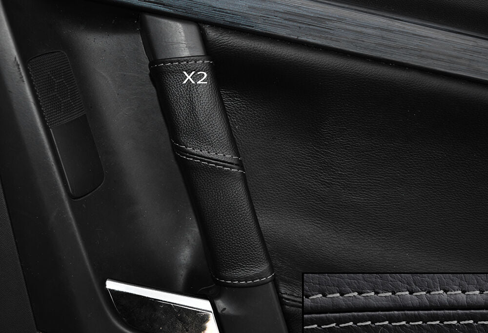 GREY STITCH 2X REAR DOOR HANDLE SKIN COVERS FITS VAUXHALL OPEL VECTRA C SIGNUM