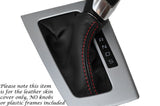 RED STITCH AUTO AUTOMATIC LEATHER GEAR GAITER FITS FORD FOCUS MK3 2011-2015