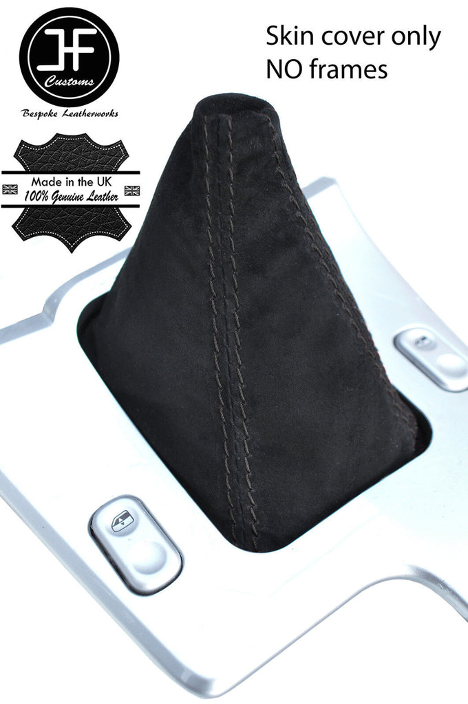 BLACK STITCHING REAL SUEDE MANUAL GEAR GAITER FITS CHRYSLER CROSSFIRE 2003-2008