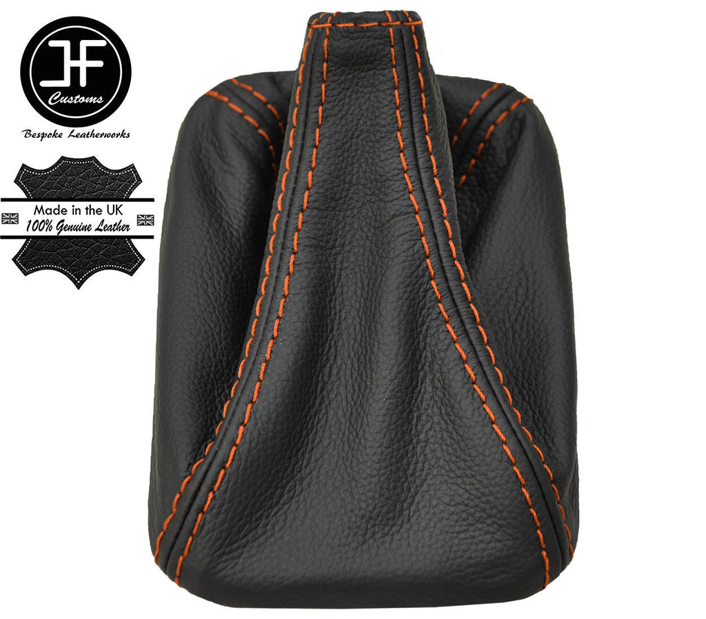 ORANGE STITCH TOP GRAIN REAL LEATHER GEAR GAITER FOR VW T4 TRANSPORTER CARAVELLE