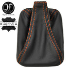 ORANGE STITCH TOP GRAIN REAL LEATHER GEAR GAITER FOR VW T4 TRANSPORTER CARAVELLE