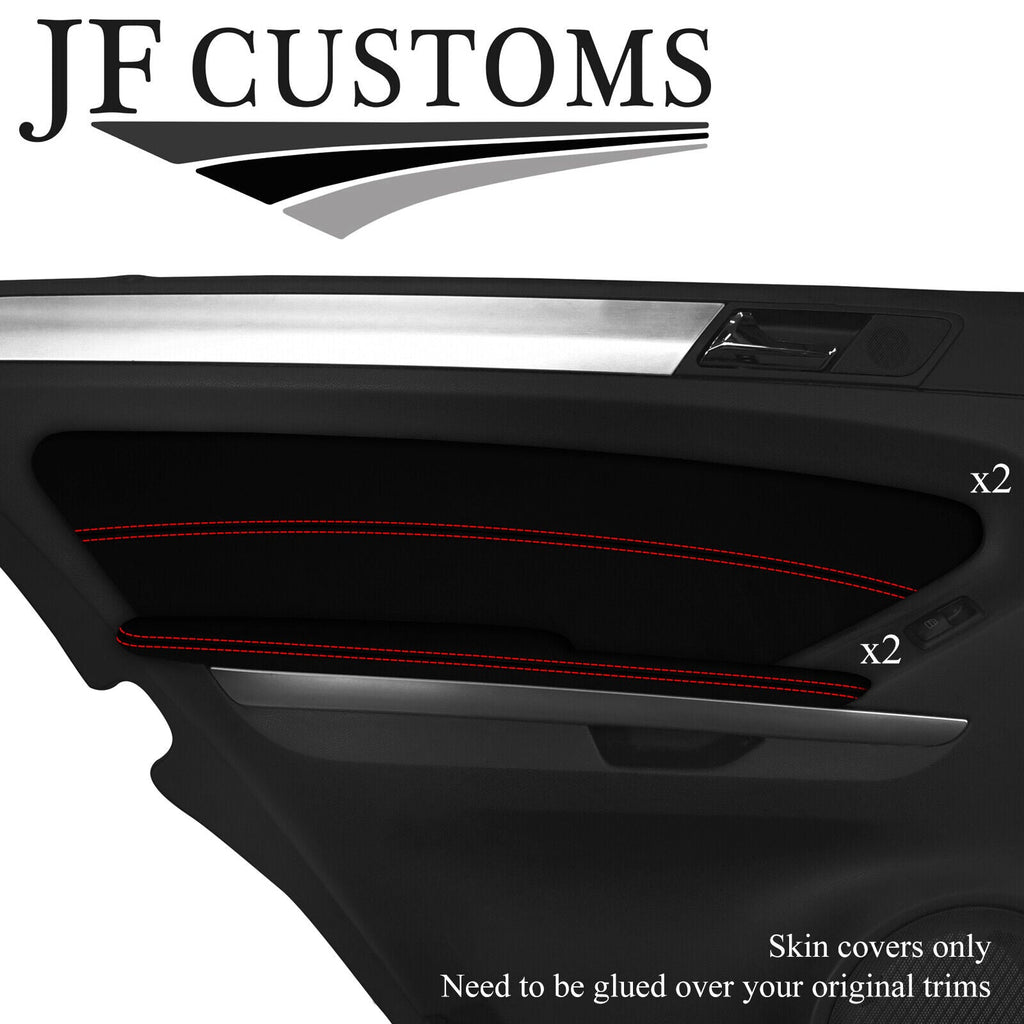 RED STITCH SUEDE 2X REAR DOOR TRIM ARMREST COVER FOR MERCEDES ML W164 05-11