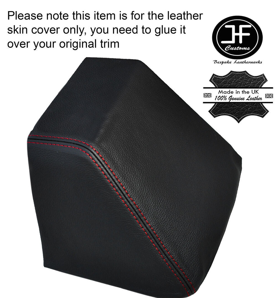 RED STITCHING LOWER DASH SIDE END CAP LEATHER COVER FITS LAND ROVER SERIES 3