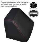 RED STITCHING LOWER DASH SIDE END CAP LEATHER COVER FITS LAND ROVER SERIES 3