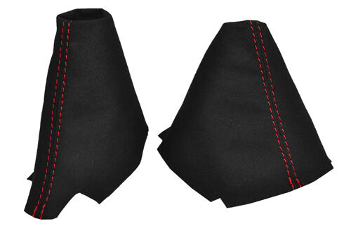 RED STITCH FITS LANDROVER DISCOVERY 300 TD5 TDI AUTO AUTOMATIC SUEDE GAITERS