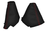 RED STITCH FITS LANDROVER DISCOVERY 300 TD5 TDI AUTO AUTOMATIC SUEDE GAITERS