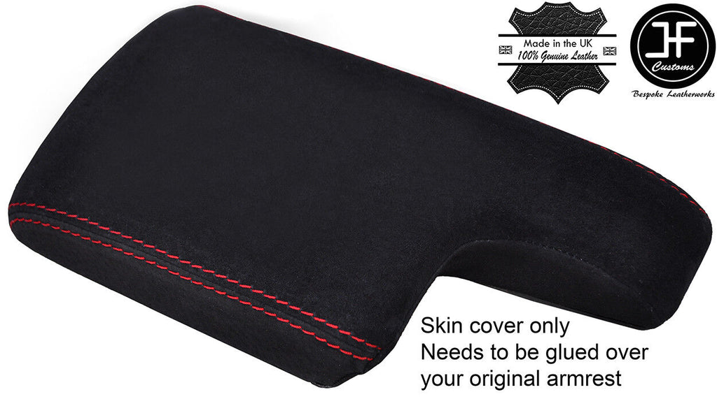 RED STITCH REAL SUEDE ARMREST LID COVER FITS MERCEDES B CLASS W245 2005-2011