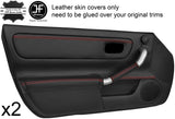 RED STITCH 2X FRONT FULL DOOR CARD LEATHER COVERS FITS TOYOTA MR2 MK3 00-07