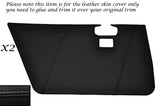 BLACK STITCH 2X REAR DOOR CARDS LEATHER SKIN COVERS FITS JAGUAR XJ6 SERIES 3