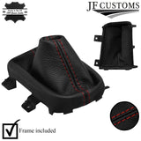 FITS MAZDA 2 2014-2018 DARK RED STITCH LEATHER AUTO GEAR GAITER+PLASTIC FRAME