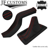 RED STITCH LEATHER HANDBRAKE AND GEAR GAITERS FOR FORD MUSTANG 05-09 CUSTOM NEW