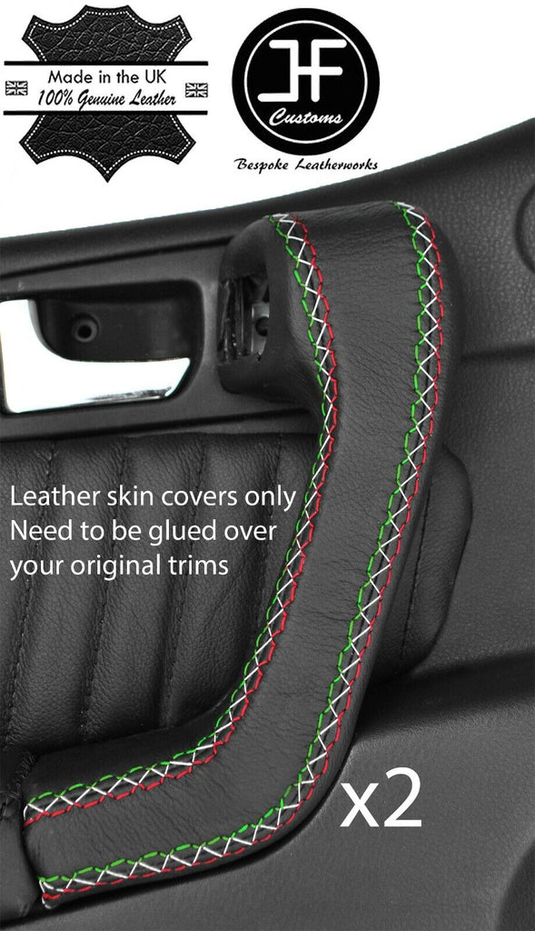 ITALIAN FLAG STICH 2x FULL DOOR HANDEL TRIM LEATHER COVER FOR ALFA ROMEO GTV 916