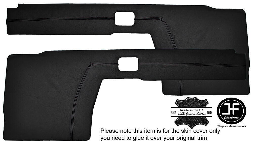 BLACK STITCHING 2X FRONT DOOR CARD TRIM LEATHER COVERS FITS BMW E24 HIGHLINE