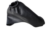 BLACK DOUBLE STTCH FITS JAGUAR X TYPE LEATHER HANDBRAKE GAITER 2001-2009