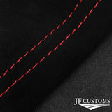 D RED STITCH BLACK SUEDE GEAR GAITER FITS HONDA CIVIC EP3 TYPE R 01-05+FRAME