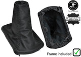 BLACK STITCH LEATHER GEAR GAITER+PLASTIC FRAME FITS FIAT BRAVO MK1 1995-2001