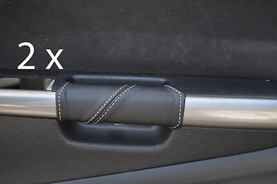 white stitch FITS HONDA STREAM 01-07 2X DOOR LEATHER HANDLE COVERS CUSTOM NEW