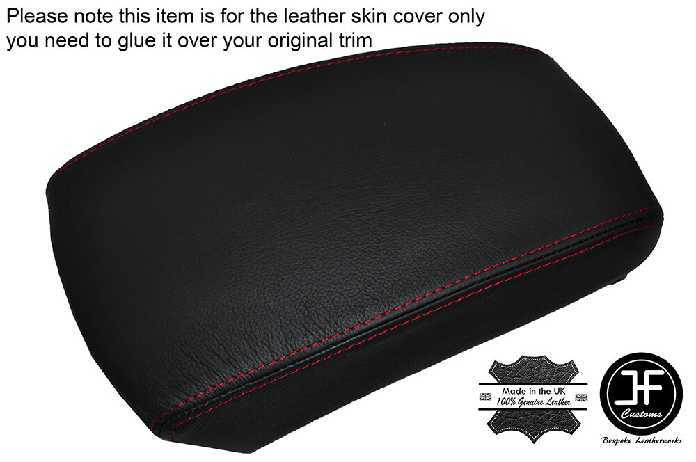RED STITCHING LEATHER SKIN ARMREST SKIN COVER FITS KIA SPORTAGE 2004-2010