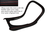 RED STITCH CENTRE CONSOLE SURROUND LEATHER COVER FITS JAGUAR S TYPE 02-07