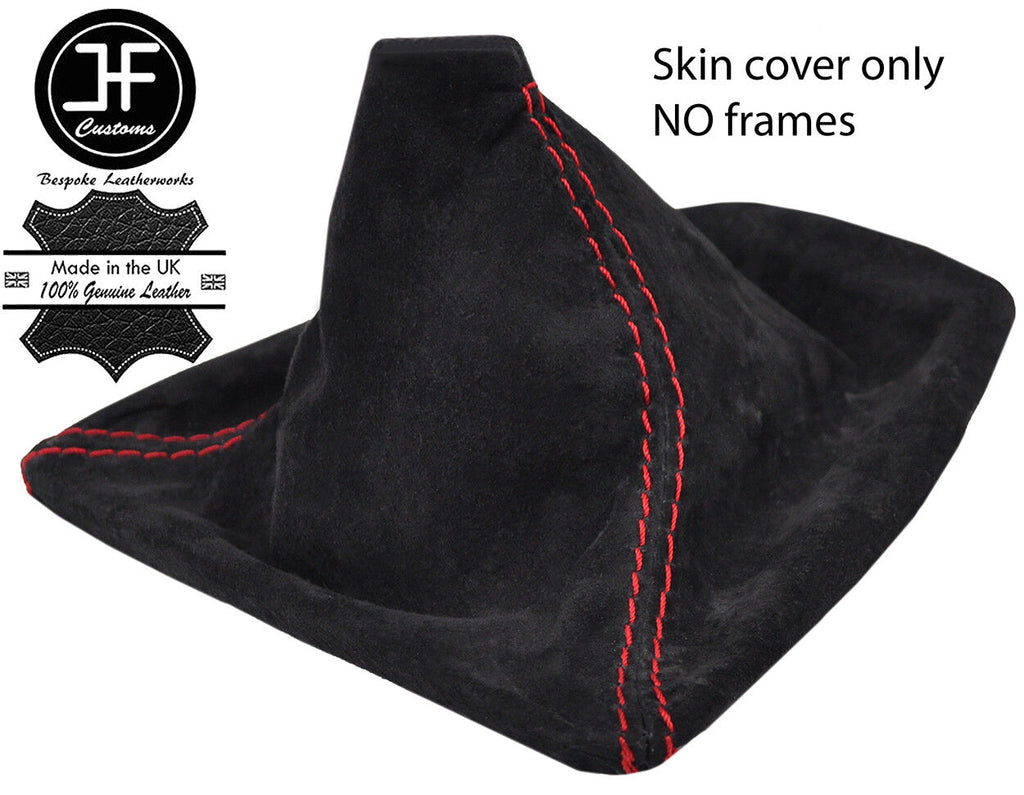 RED STITCHING REAL SUEDE MANUAL GEAR GAITER FOR BMW E90 E91 E92 E93 2006-2013