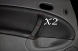RED STITCH FITS SAAB 95 9-5  2X REAR LEATHER DOOR HANDLE COVERS 1997-2005 ONLY