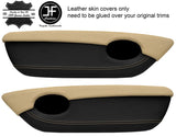 BLACK & CREAM 2 TONE LEATHER 2X DOOR CARD TRIM COVERS FITS MG TF MGTF MK2 00-06