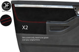 RED STITCH 2X FRONT DOOR CARD TRIM SUEDE COVERS FOR VAUXHALL MERIVA 03-10