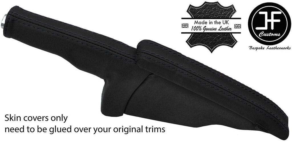 BLACK STITCHING HANDBRAKE TRIM REAL NAPPA LEATHER COVERS FITS AUDI R8 2007-2014