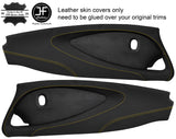 YELLOW STITCH 2X FULL DOOR CARD NAPPA & SUEDE COVERS FOR LOTUS ELISE S2 STYLE 2