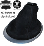 BLACK STITCHING SUEDE MANUAL GEAR GAITER FITS HONDA JAZZ 2009-2014 CUSTOM NEW