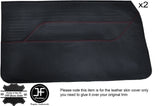 RED STITCH 2X FRONT DOOR CARD LEATHER COVER FITS FORD ANGLIA 105E 123E