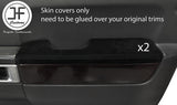 BLACK STITCH 2X FRONT DOOR ARMREST SUEDE COVERS FITS RANGE ROVER VOGUE 06-12