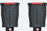 blue stitch FITS RANGE ROVER CLASSIC 70-94 2X SEAT BELT STALK LEATHER COVERS