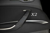 GREY STITCH 2X FRONT DOOR HANDLE LEATHER SKIN COVERS FITS CITROEN C5 2008-2013