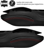 RED STITCH 2X KNEE PAD LEATHER COVERS FITS PORSCHE CARRERA 996 97-04 STYLE 2