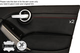 RED STITCH 2X FRONT DOOR CARD TRIM LEATHER COVER FITS FIAT 500X 500 X  14-17