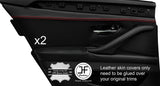 RED  STITCH 2X REAR DOOR CARD TRIM REAL LEATHER COVERS FOR BMW F10 F11 10-16