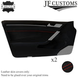 RED STITCH LEATHER 2X FRONT DOOR CARD TRIM COVER FOR VW GOLF MK7 13-19 3DR