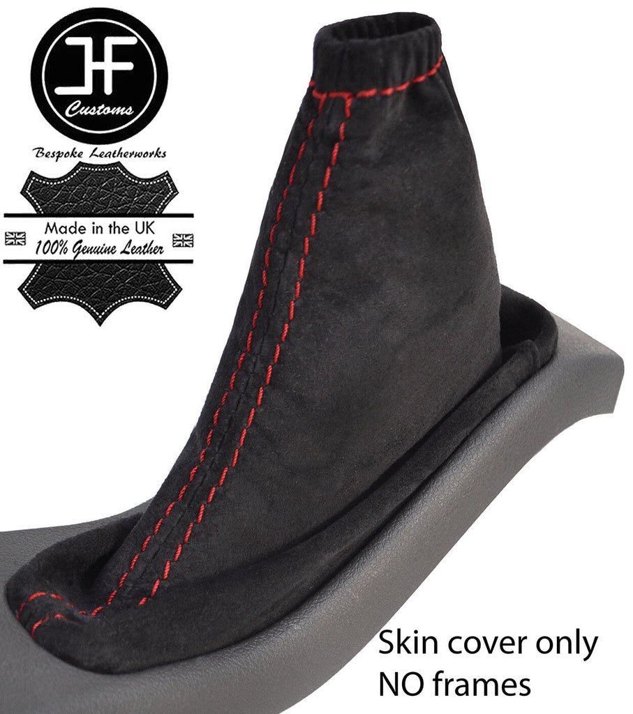 RED STITCHING REAL SUEDE HANDBRAKE GAITER FOR FORD FOCUS MK2 2008-2011