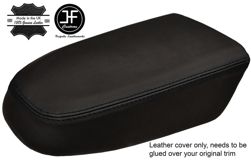 BLACK STITCHING REAL LEATHER ARMREST LID COVER FITS FORD KUGA MK2 2013-2017