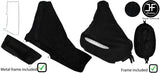 BLACK STITCH SUEDE AUTO GAITER SET+PLASTIC & METAL FRAME FOR CORVETTE C5 97-04