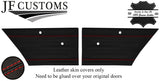 RED STITCH LEATHER 2X REAR DOOR CARD COVERS FITS FORD CORTINA MK2 4DR CUSTOM NEW