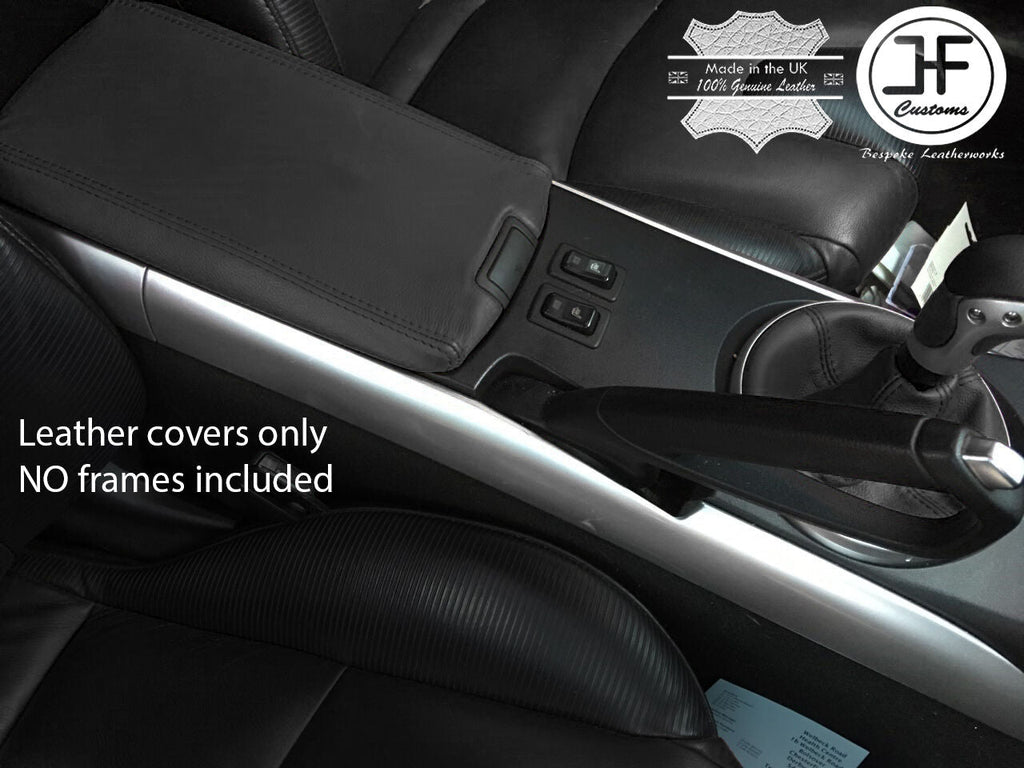 BLACK REAL LEATHER GEAR GAITER & ARMREST COVER FITS MAZDA RX8 2003-2012