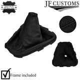 BLACK STITCH LEATHER GEAR+SURROUND COVERS + FRAMES FOR TOYOTA AURIS 2007-2011